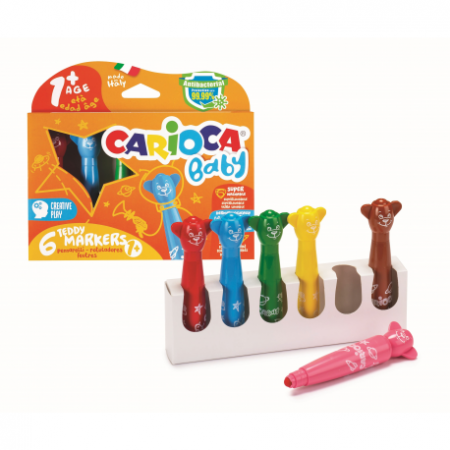 Carioci - Carioca 6 Culori Teddy Markers Baby 42815