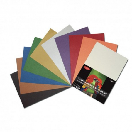 Alte produse din hartie - Carton Metalizat Cn121 120G/Mp  A4  50 Coli  10 Cul  Daco