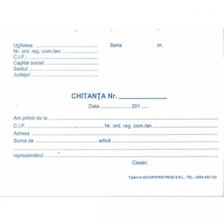 Tipizate - Chitantier A6 2Ex Gold