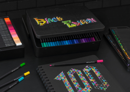 Creioane Colorate 100 Culori Black Edition Cutie Metal Faber-Castell [1]
