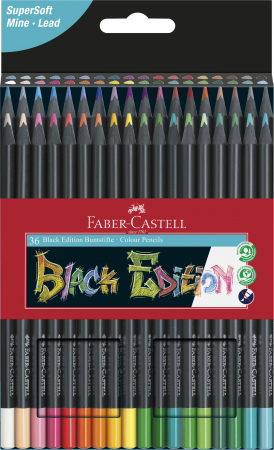 Creioane colorate - Creioane Colorate 36 Culori Black Edition Faber-Castell