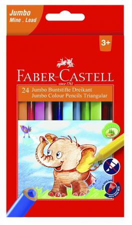 Creioane colorate - Creioane Colorate Triunghiulare Jumbo 24 Culori Faber-Castell