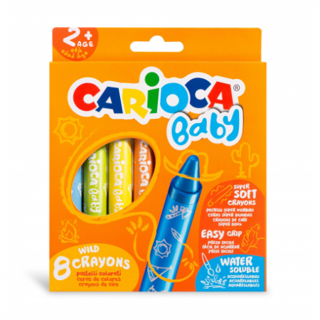 Creioane cerate - Creion Cerat 8 Culori Carioca Baby 42892