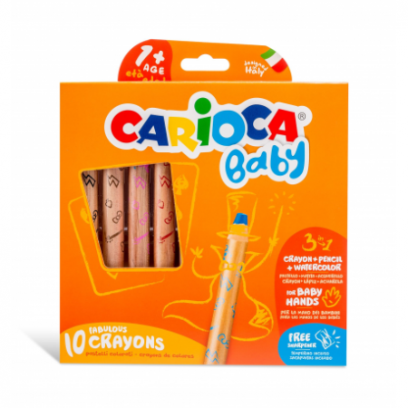 Creioane colorate - Creion Color 10 Culori 3 In 1 Carioca Baby 42818