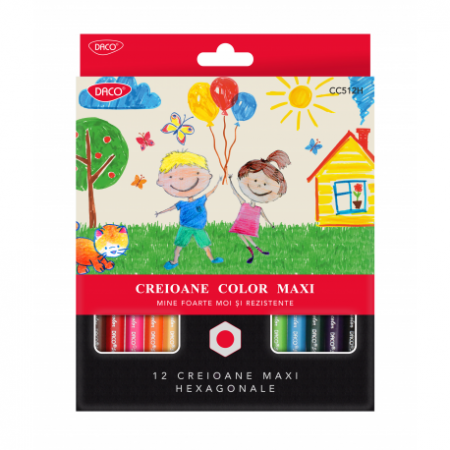 Creioane colorate - Creion Color 12 Culori Maxi Daco Hexagonal Cc512H