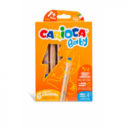 Creioane colorate - Creion Color 6 Culori 3 In 1 Carioca Baby 42817