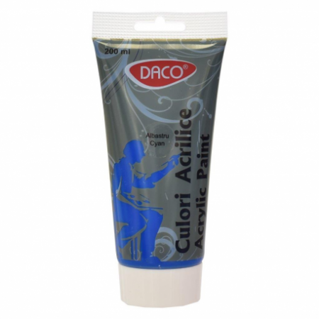 Rechizite scolare - Culori Acril 200Ml Daco Albastru Cyan Cu3200Acy