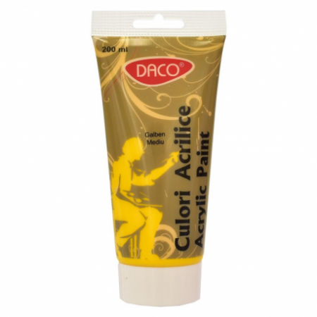 Rechizite scolare - Culori Acril 200Ml Daco Galben Mediu Cu3200Gm