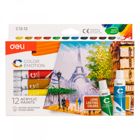 Culori acrilice - Culori Acrilice 12 Culori 12Ml Deli