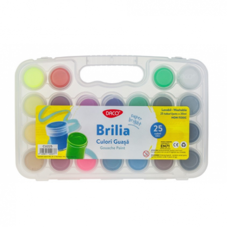 Pensule, Acuarele, Tempera, Guase - Culori Guasa 25C 20 Ml Brilia Daco Cu225