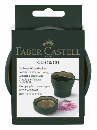 Cutii apa - Cutie Apa Click-Go Verde Faber-Castell