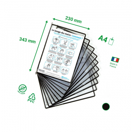 Display Tarifold, A4, Antimicrobian, 5 Bucati/Set, Negru [2]