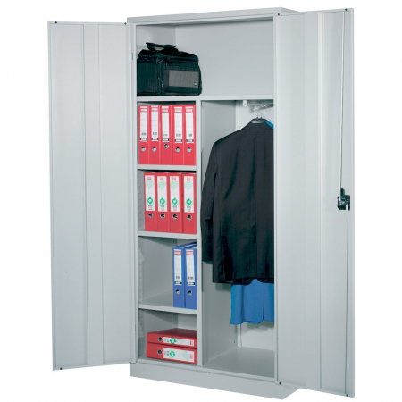 Dulapuri metalice - Dulap Metalic Ceha, Gri, 92X50X195 Cm, Spatiu Pentru Haine Si 3 Polite