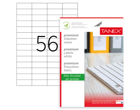 Produse din hartie - Etichete 56/A4 52.5*21.2Mm Colturi Drepte 100/Top Tanex
