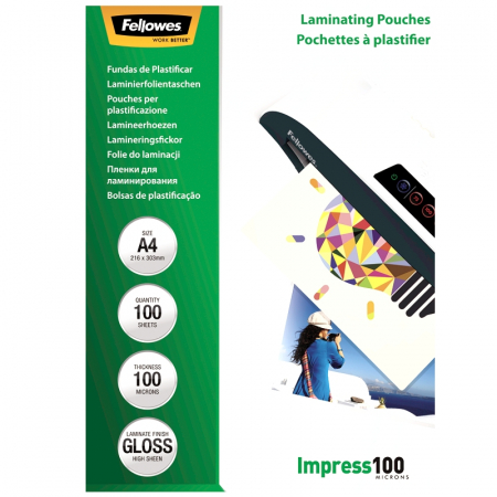 Aparatura pentru birou - Folie A4 100 Microni 100/Top Fellowes