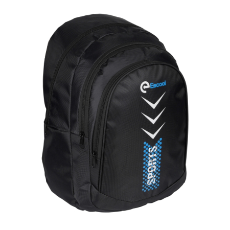 Rechizite scolare - Ghiozdan ESCOOL cu 3 compartimente NEGRU 46x34x27 cm