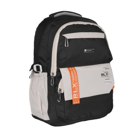 Ghiozdane si genti scolare - Ghiozdan RELAXION cu 2 compartimente si buzunare exterioare NEGRU 44x33x23 cm