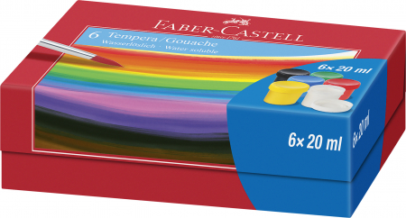 Pensule, Acuarele, Tempera, Guase - Guase 6 Culori 20Ml Faber-Castell