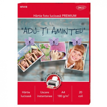 Hartie foto - Hartie Foto A4 180G 20 Coli Daco Hf418