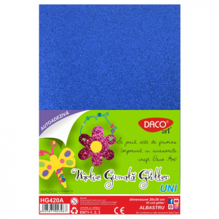 Hartie gumata - Hartie Gumata Aa Glitter Hg420A 20X30Cm 10Coli Daco