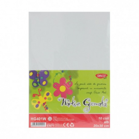 Hartie gumata - Hartie Gumata Hg401W 20X30 Cm 10Coli Alba Daco