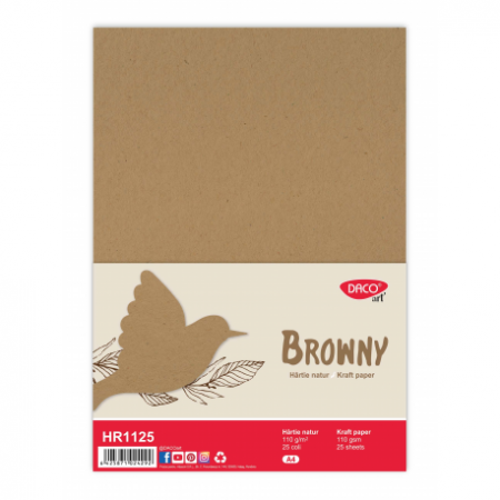 Alte produse din hartie - Hartie Natur 110 G/Mp A4 25 Coli Daco Hr1125