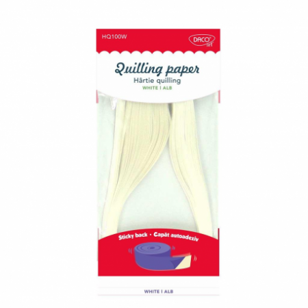 Accesorii craft - Hartie Quilling Aa Alb 42.5X0.5Cm 100/Set Daco Hq100W