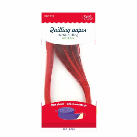 Accesorii craft - Hartie Quilling Aa Rosu 42.5X0.5Cm 100/Set Daco Hq100R