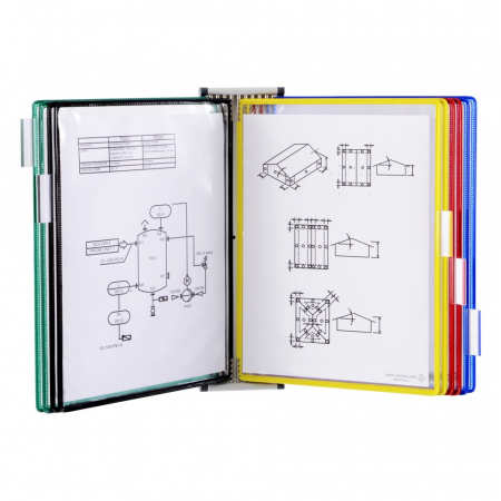 Sisteme de prezentare - Kit Complet Tarifold De Perete, Magnetic, A4, 10 Display-Uri, Multicolor