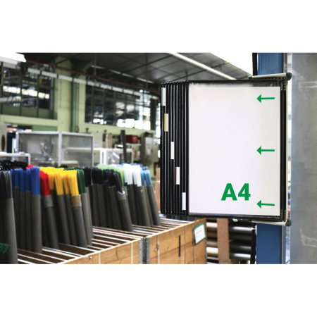 Kit Complet Tarifold, Din Otel, Pentru Perete, A4, 10 Display-Uri, Negru [1]