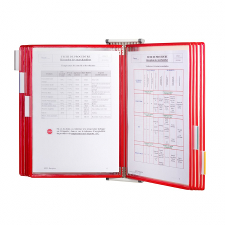 Kit Complet Tarifold, Din Otel, Pentru Perete, A4, 10 Display-Uri, Rosu [1]
