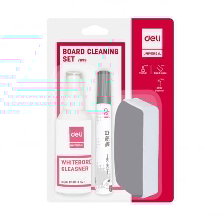 Accesorii table - Kit Whiteboard (Burete+Spray+2 Markere) Deli