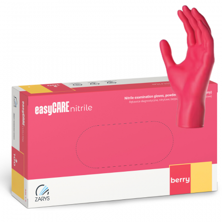 Manusi - Manusi nitril nepudrate magenta  4g EasyCare Berry 100buc