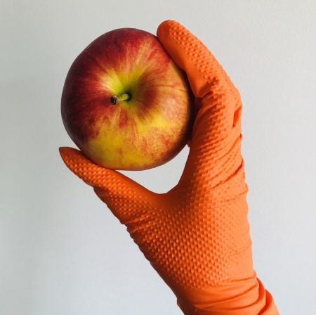 Manusi nitril,texturate Zarys Gripzzly  orange 50/cutie [3]