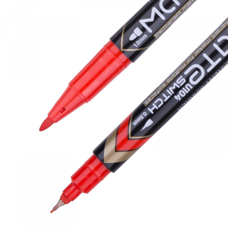 Markere permanente - Marker Cd 2 Capete 0.5/1Mm Rosu Deli