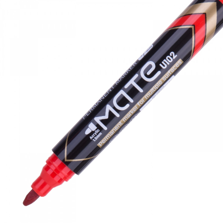 Instrumente de scris - Marker Permanent Rosu Varf Rotund 1.5Mm Mate Deli