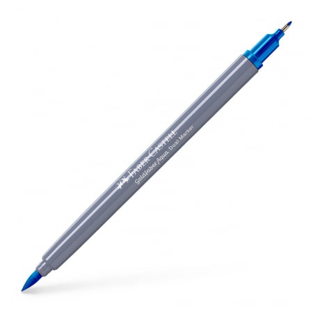 Markere speciale pentru desen - Marker Solubil 2 Capete Goldfaber Albastru Azur 449 Faber-Castell