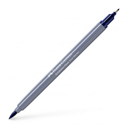 Markere speciale pentru desen - Marker Solubil 2 Capete Goldfaber Albastru Indian 247 Faber-Castell