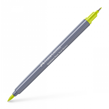 Markere speciale pentru desen - Marker Solubil 2 Capete Goldfaber Galben Lime 206 Faber-Castell