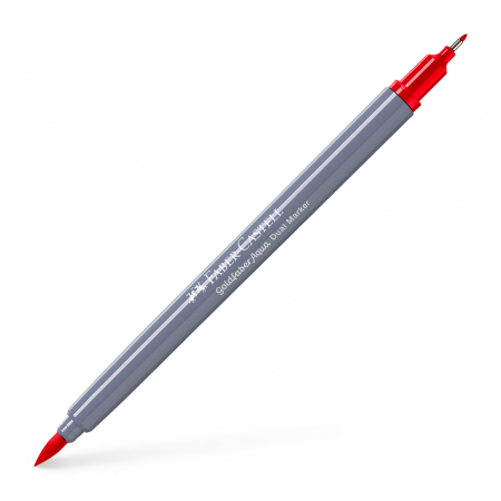 Arta si grafica - Marker Solubil 2 Capete Goldfaber Rosu 121 Faber-Castell