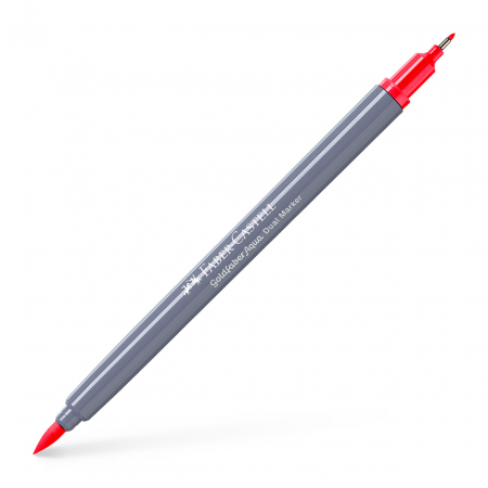 Arta si grafica - Marker Solubil 2 Capete Goldfaber Rosu Aprins 122 Faber-Castell