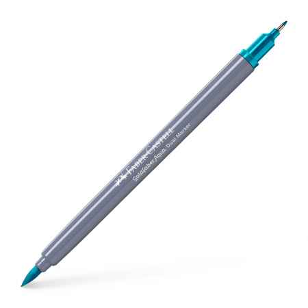 Arta si grafica - Marker Solubil 2 Capete Goldfaber Turcoaz Cobalt Deschis 154 Faber-Castell