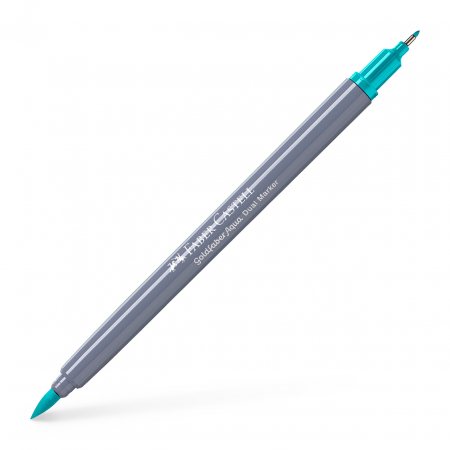 Arta si grafica - Marker Solubil 2 Capete Goldfaber Verde Cobalt Deschis 356 Faber-Castell