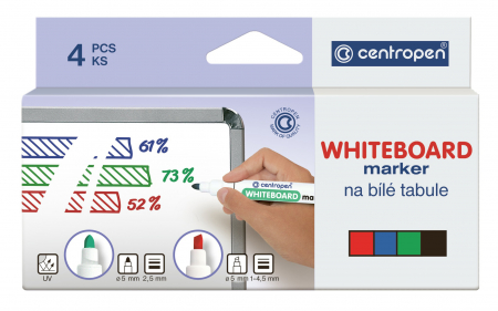 Markere pentru tabla - Marker Whiteboard 4/Set 2.5Mm 8559 Centropen