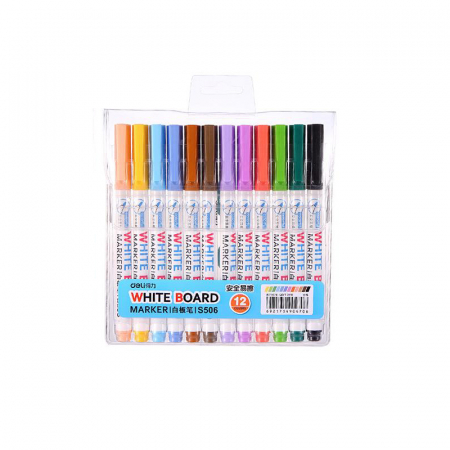 Markere pentru tabla - Marker Whiteboard Slim Set 12 Buc Deli