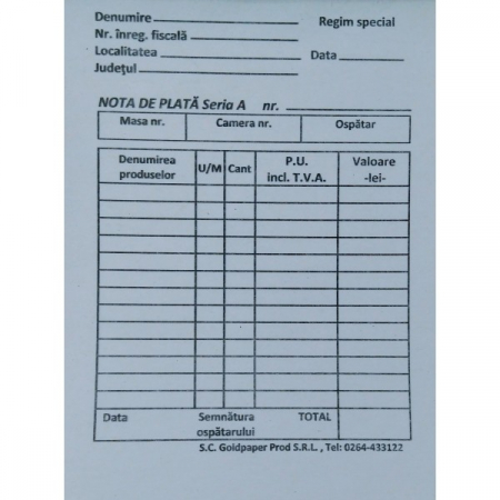 Tipizate - Nota Plata
