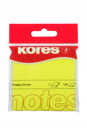 Notesuri adezive - Notes Adeziv 75*75Mm Galben Neon 100 File Kores