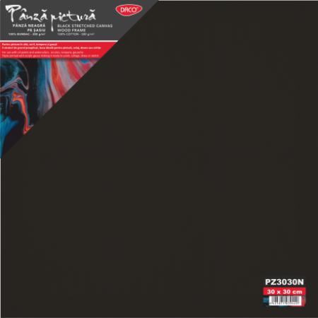 Arta si grafica - Panza Pictura Neagra Pe Sasiu 30X30Cm Daco Pz3030N
