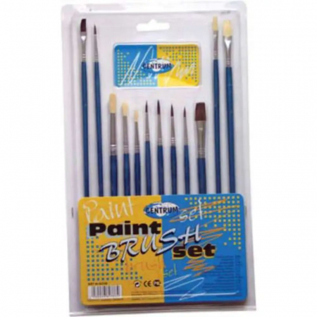 Alte produse scolare - Pensule 12 buc/set varf rotund, ascutit si tesit - par natural