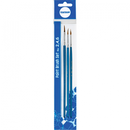 Alte produse scolare - Pensule, 3buc/set, nr. 2,4,6, varf ascutit, Centrum